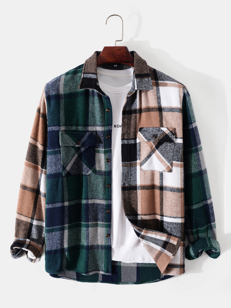 Contrast Panel Check Overshirt