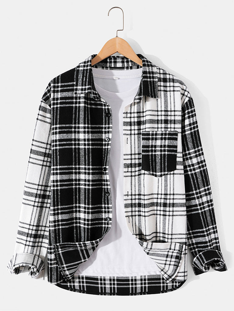 Patchwork Flannel Plaid Overshirt